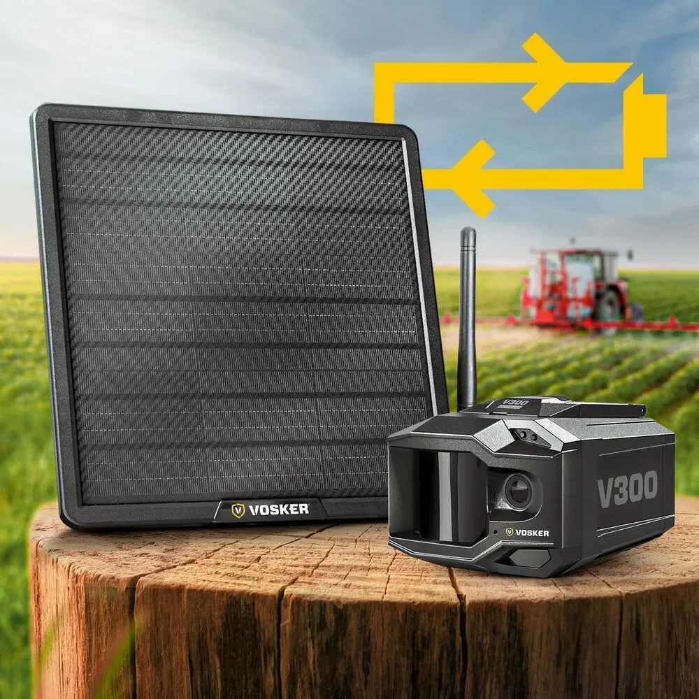 Vosker V300 Ultimate Farmers Pack Outdoor Security Camera with External Solar Pa